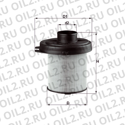 Габаритный чертеж Mahle LX 291 Габаритный чертеж Mahle LX 291