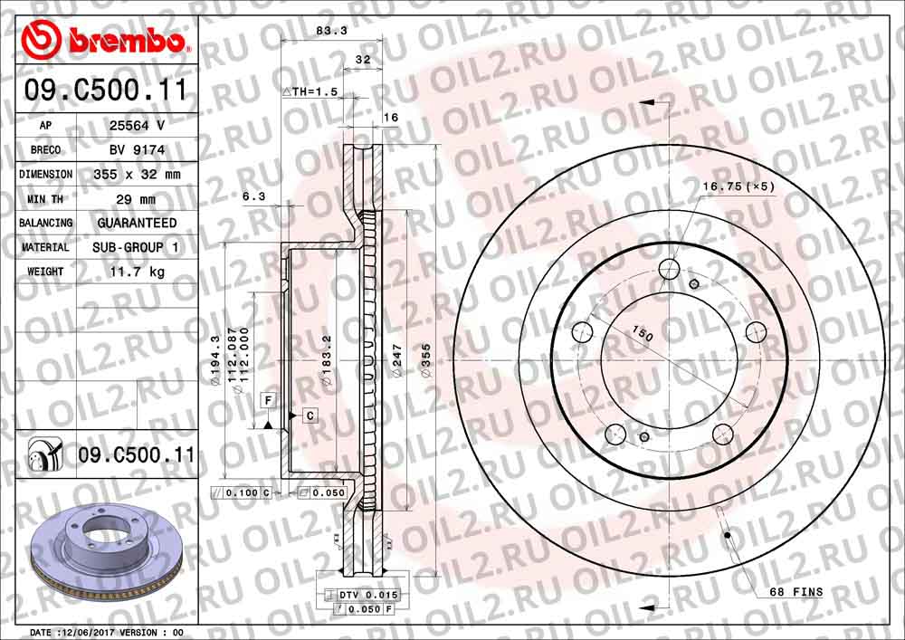  BREMBO 09.C500.11. .