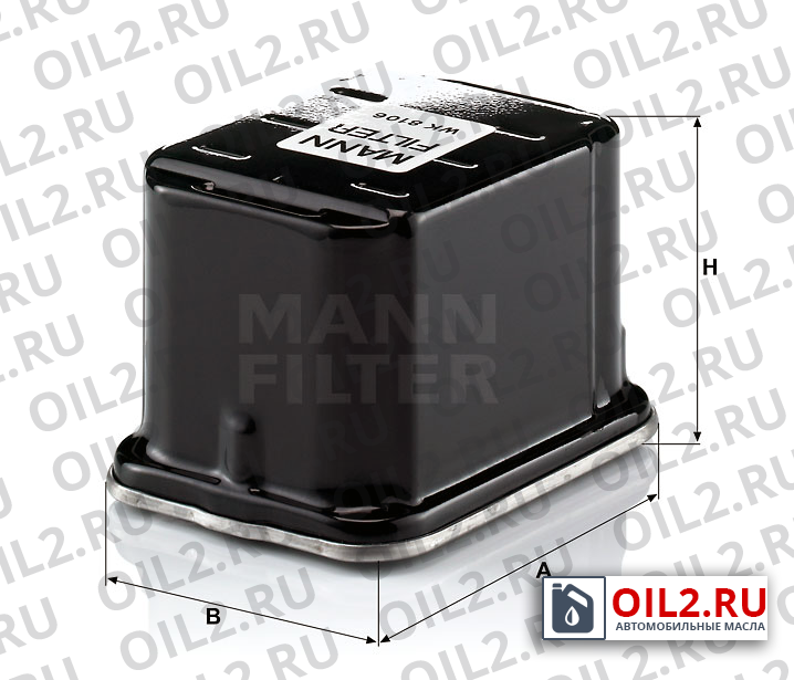 Габаритный чертеж MANN WK 8106 Габаритный чертеж MANN WK 8106