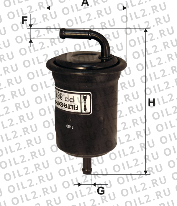 Габаритный чертеж Фильтр FILTRON PP 887 Габаритный чертеж Фильтр FILTRON PP 887