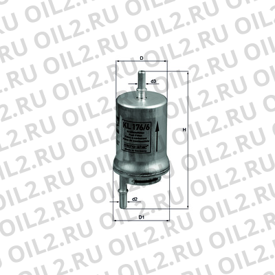 Габаритный чертеж Mahle KL 176/6D Габаритный чертеж Mahle KL 176/6D