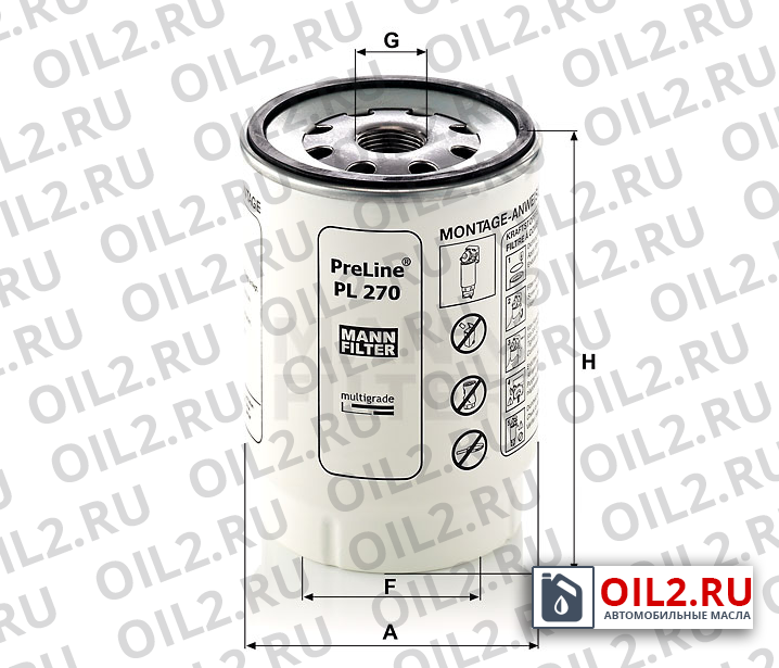 Габаритный чертеж MANN PL 270 x Габаритный чертеж MANN PL 270 x
