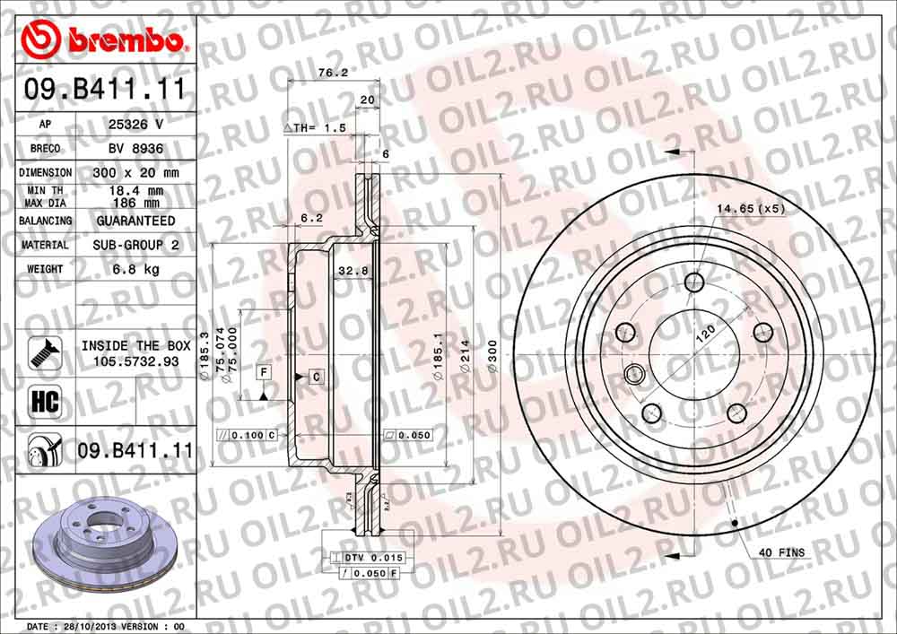  BREMBO 09.B411.11. .