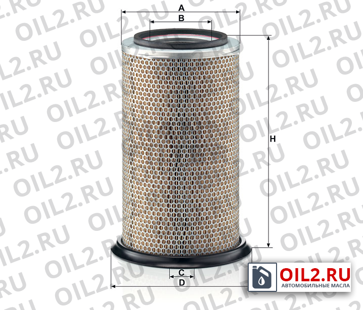 Габаритный чертеж MANN C 28 750 Габаритный чертеж MANN C 28 750