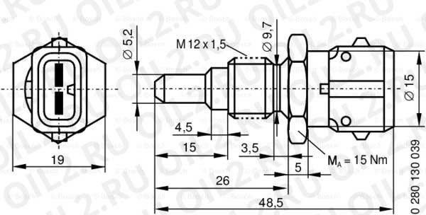 temperature sensor, intake air (Bosch 0280130039). .