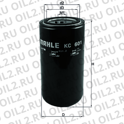 Габаритный чертеж Mahle KC 601 Габаритный чертеж Mahle KC 601