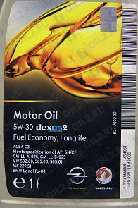 GM Motor Oil Dexos 2 SAE 5W-30 Fuel economy, Longlife 1 .. .