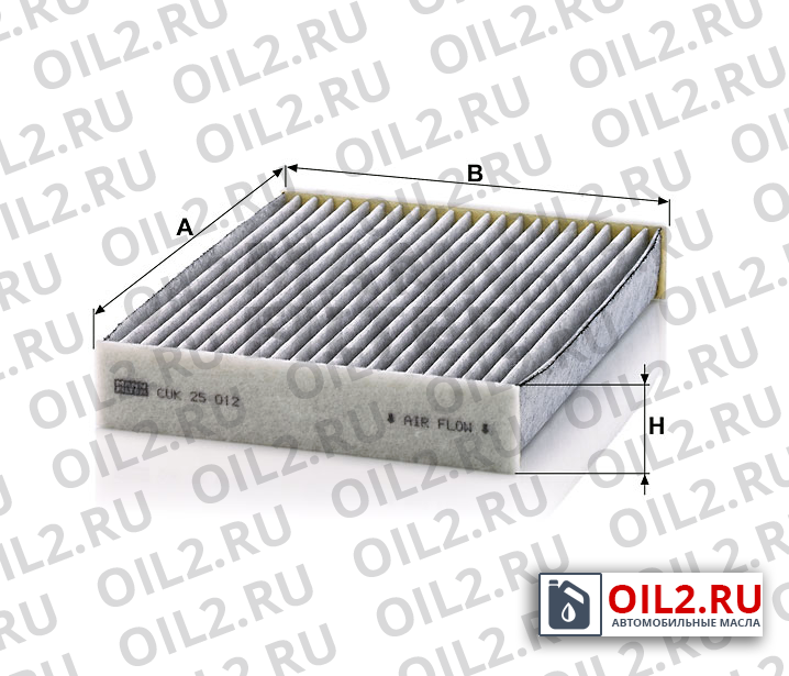 Габаритный чертеж MANN CUK 25 012 Габаритный чертеж MANN CUK 25 012