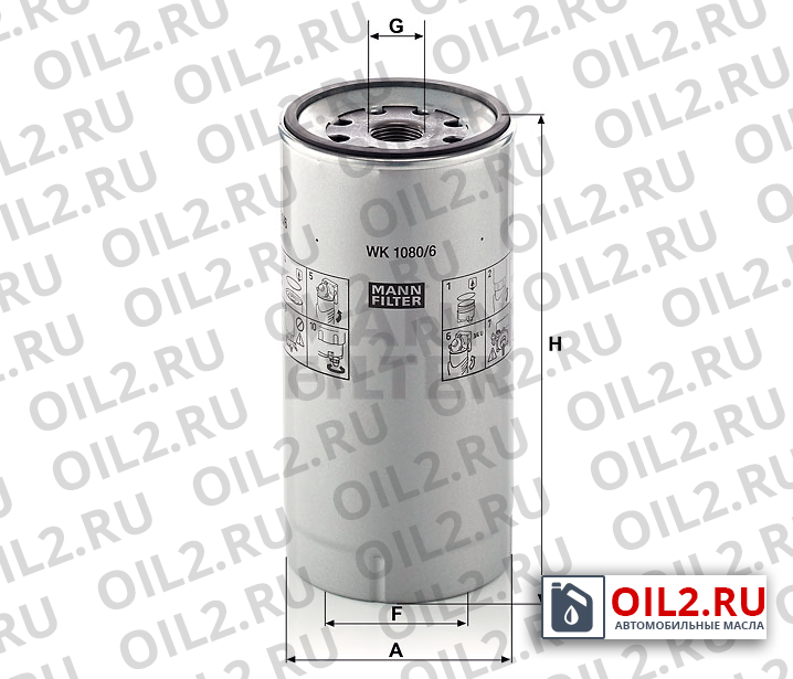   MANN WK 1080/6 x