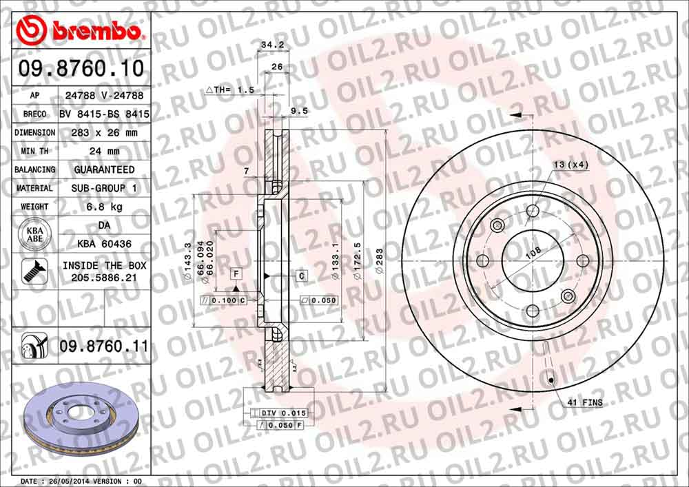  BREMBO 09.8760.10. .