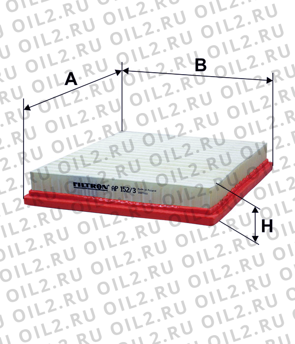 Габаритный чертеж Фильтр FILTRON AP 152/3 Габаритный чертеж Фильтр FILTRON AP 152/3