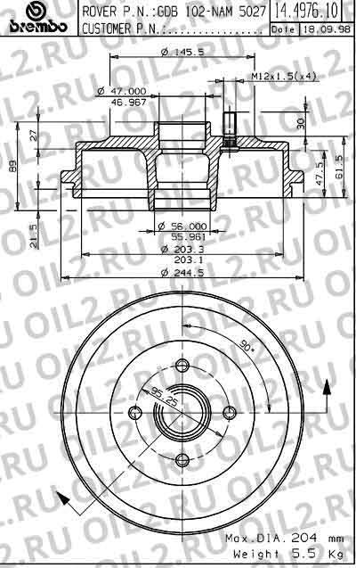  BREMBO 14.4976.10. .