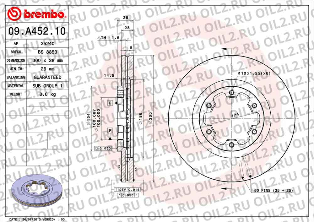  BREMBO 09.A452.10. .