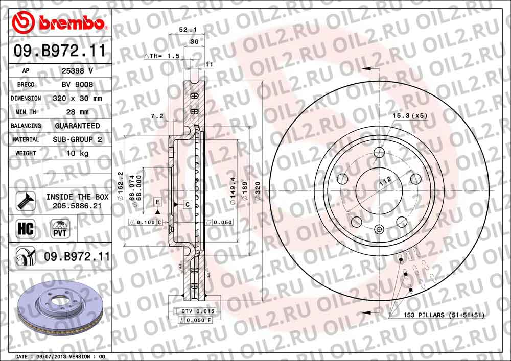  BREMBO 09.B972.11. .