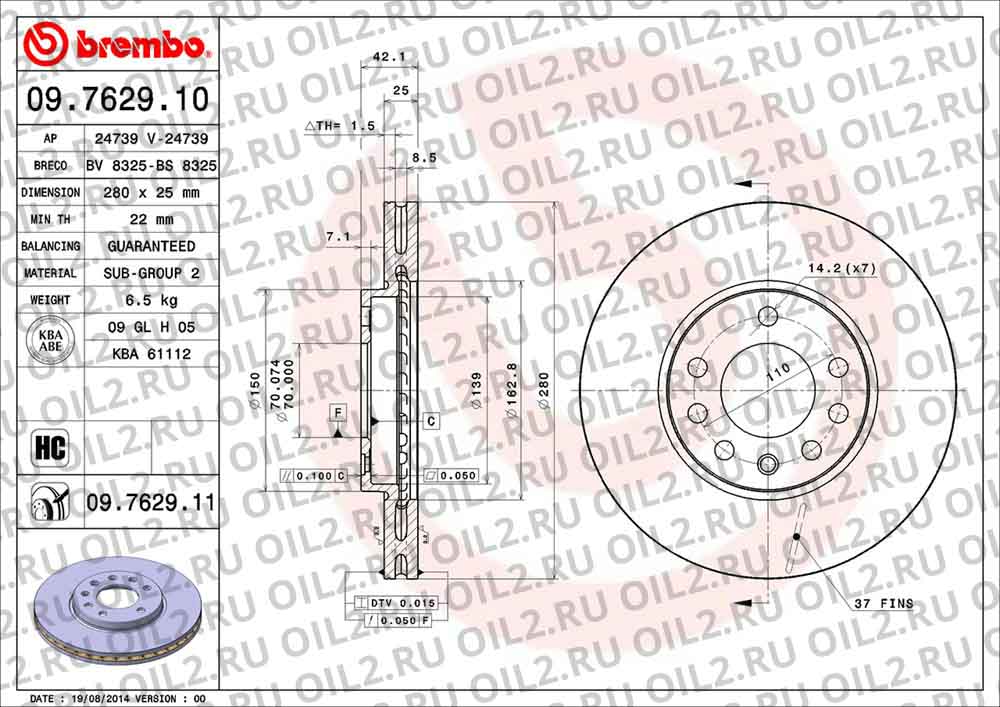  BREMBO 09.7629.10. .