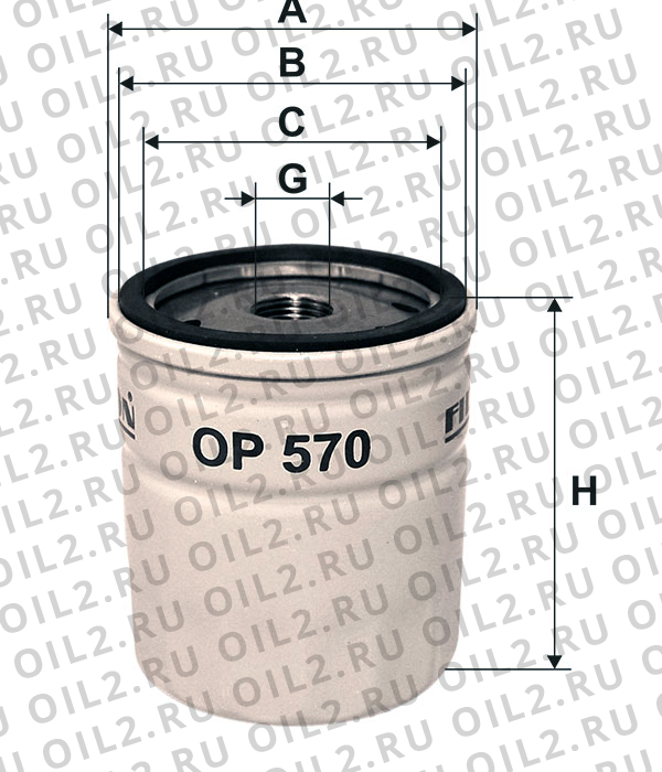Габаритный чертеж Фильтр FILTRON OP 570 Габаритный чертеж Фильтр FILTRON OP 570