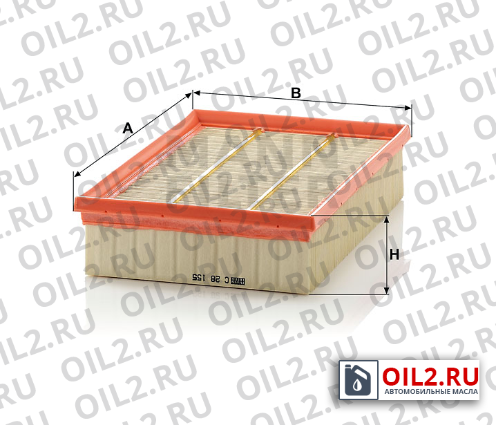 Габаритный чертеж MANN C 28 155 Габаритный чертеж MANN C 28 155