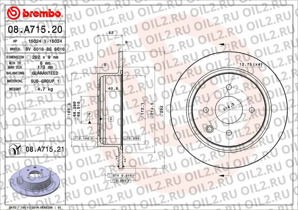  BREMBO 08.A715.20. .