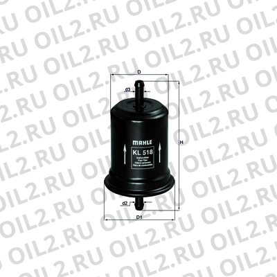 Габаритный чертеж Mahle KL 518 Габаритный чертеж Mahle KL 518