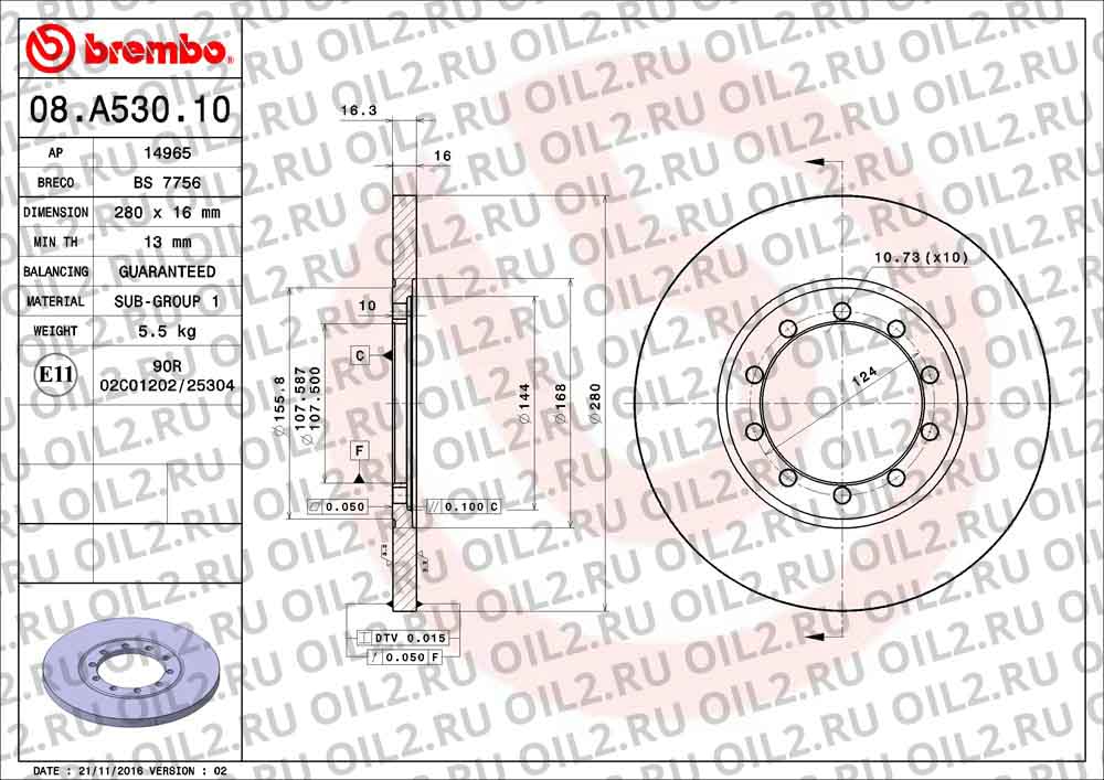  BREMBO 08.A530.10. .