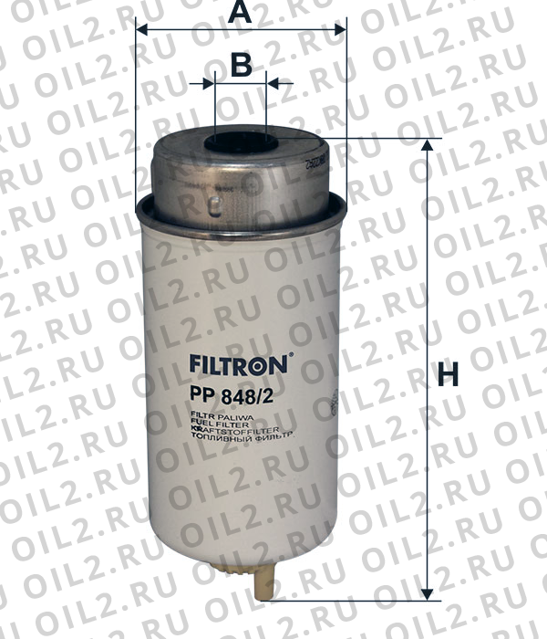 Габаритный чертеж Фильтр FILTRON PP 848/2 Габаритный чертеж Фильтр FILTRON PP 848/2