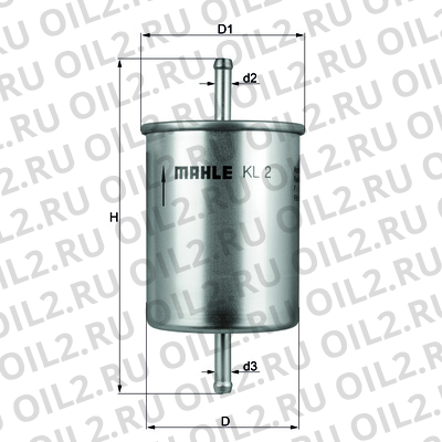 Габаритный чертеж Mahle KL 2 Габаритный чертеж Mahle KL 2