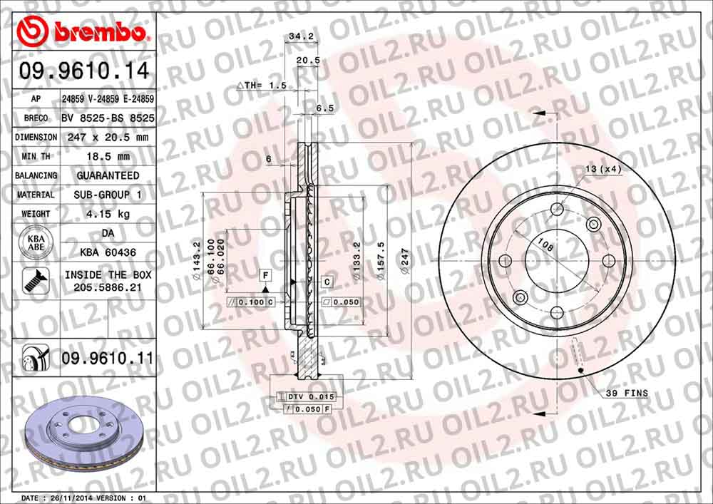  BREMBO 09.9610.14. .