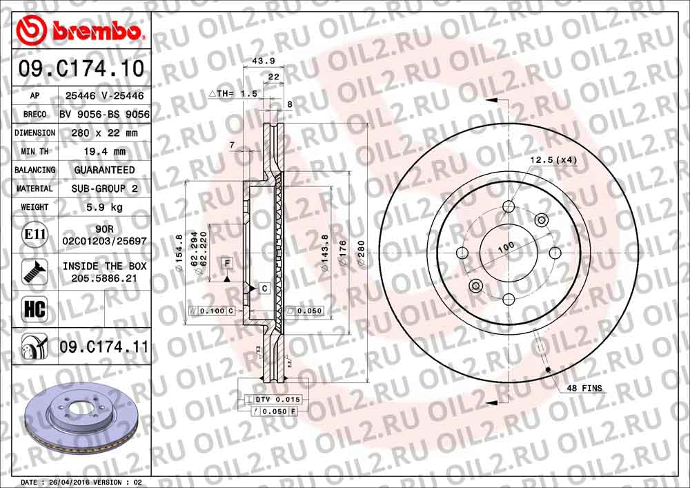  BREMBO 09.C174.11. .