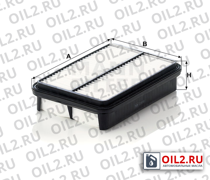 Габаритный чертеж MANN C 26 015 Габаритный чертеж MANN C 26 015
