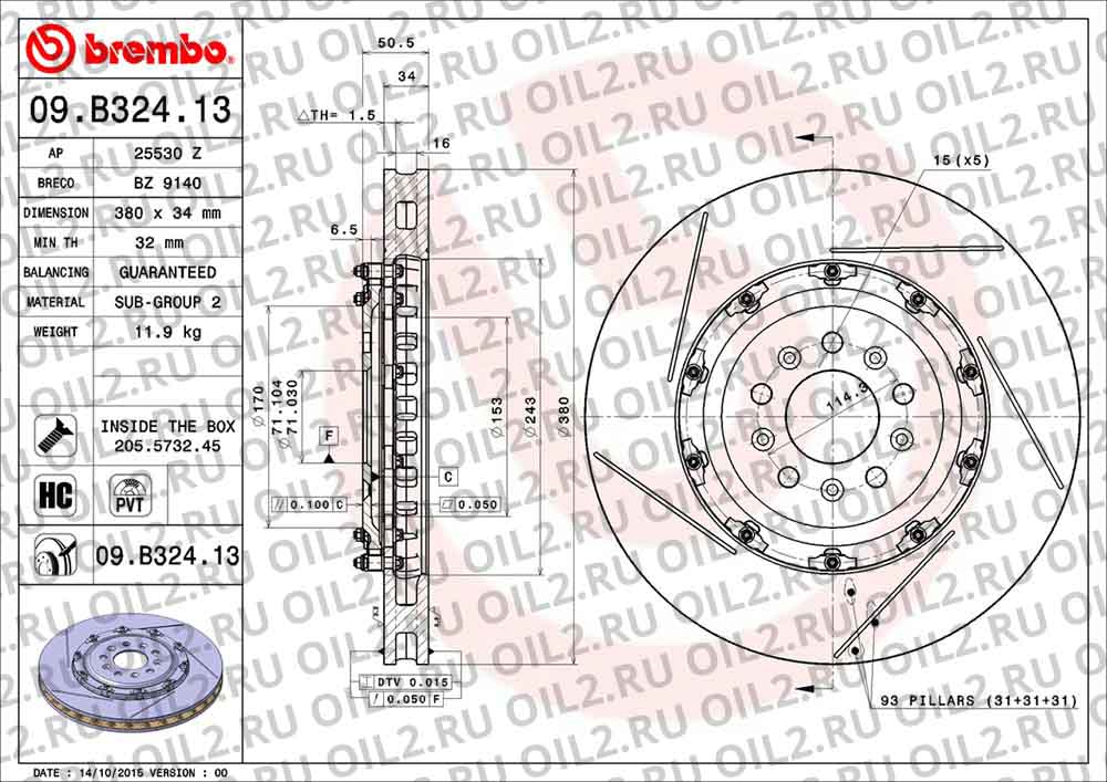  BREMBO 09.B324.13. .