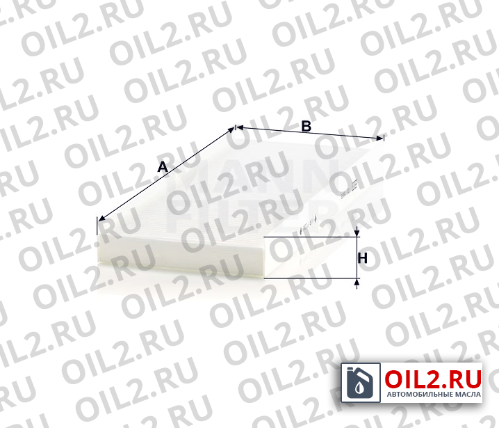 Габаритный чертеж MANN CU 3955 Габаритный чертеж MANN CU 3955
