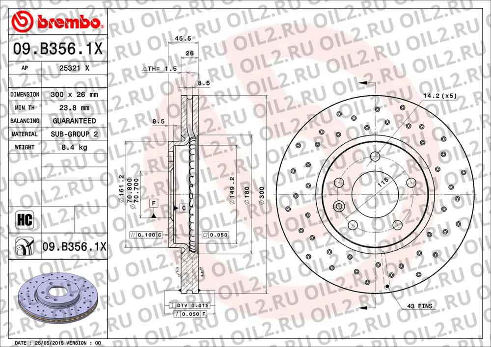 Brembo Xtra BREMBO 09.B356.1X. .