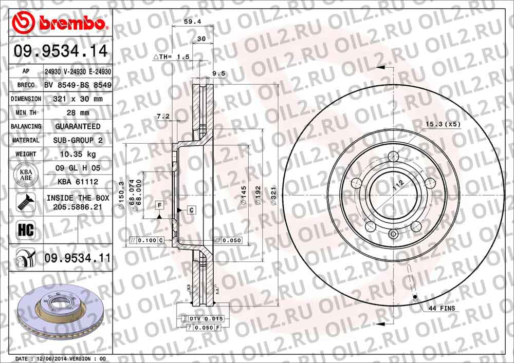  BREMBO 09.9534.14. .