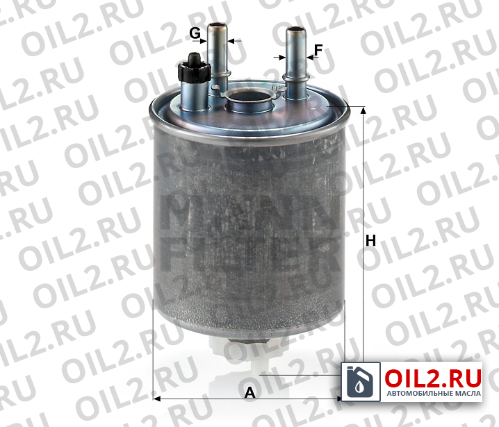 Габаритный чертеж MANN WK 918/1 Габаритный чертеж MANN WK 918/1