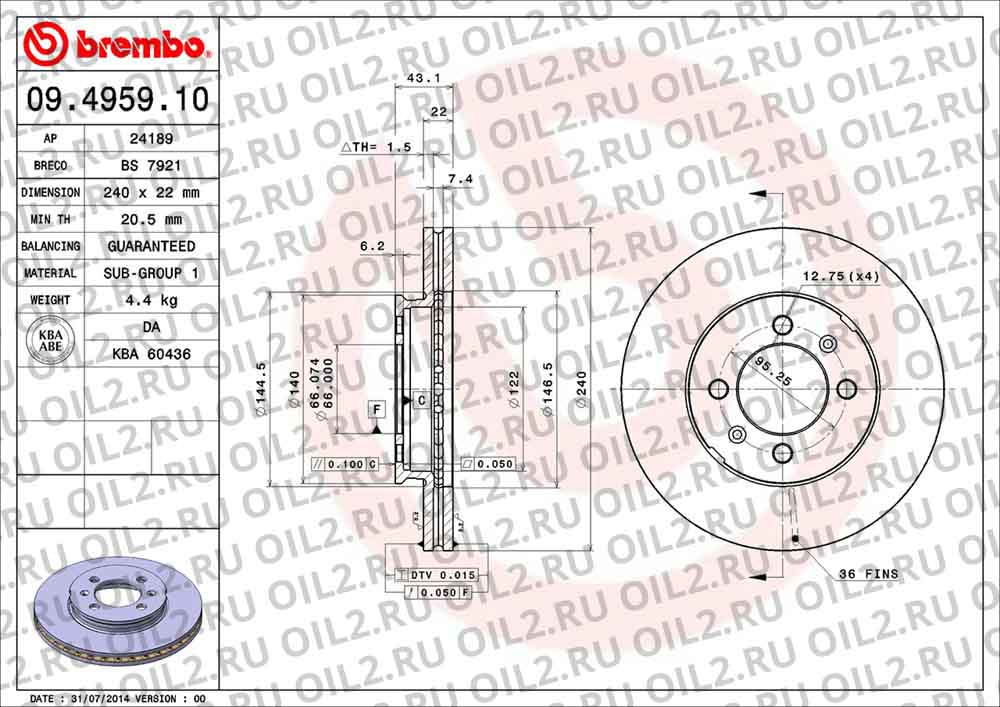  BREMBO 09.4959.10. .