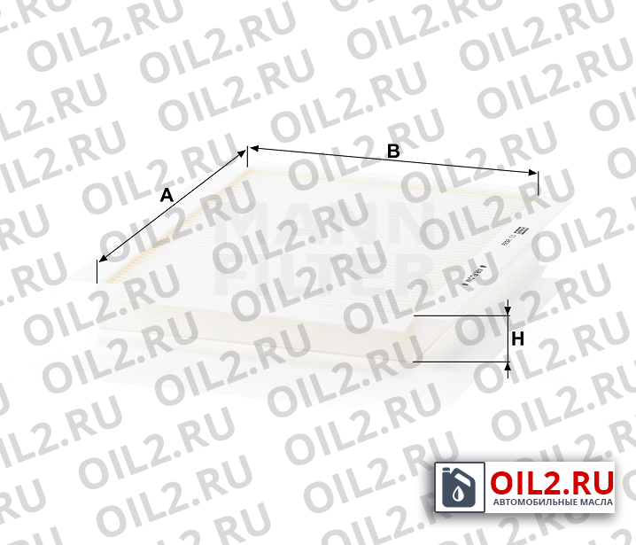 Габаритный чертеж MANN CU 2622 Габаритный чертеж MANN CU 2622
