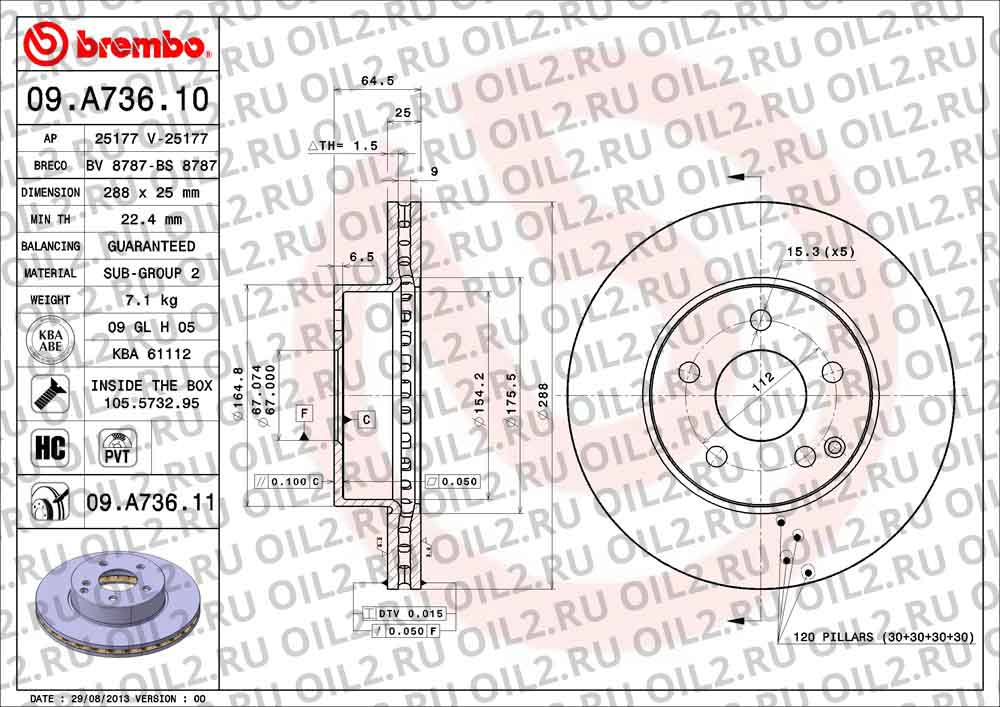  BREMBO 09.A736.10. .