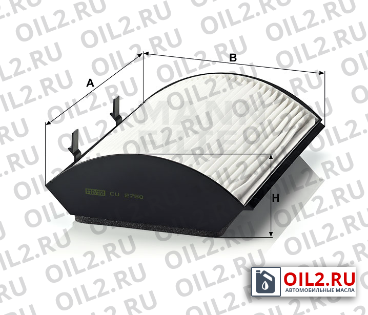Габаритный чертеж MANN CU 2750 Габаритный чертеж MANN CU 2750