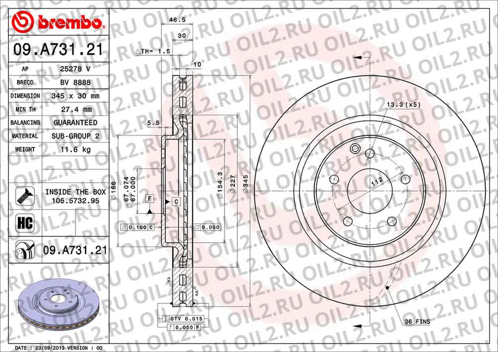 ����� BREMBO 09.A731.21. ������������.
