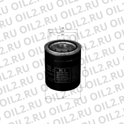 Габаритный чертеж Mahle HC 4 Габаритный чертеж Mahle HC 4