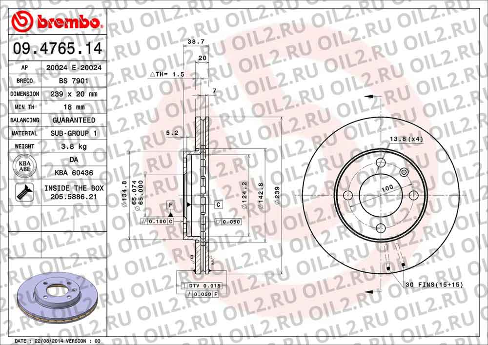  BREMBO 09.4765.14. .