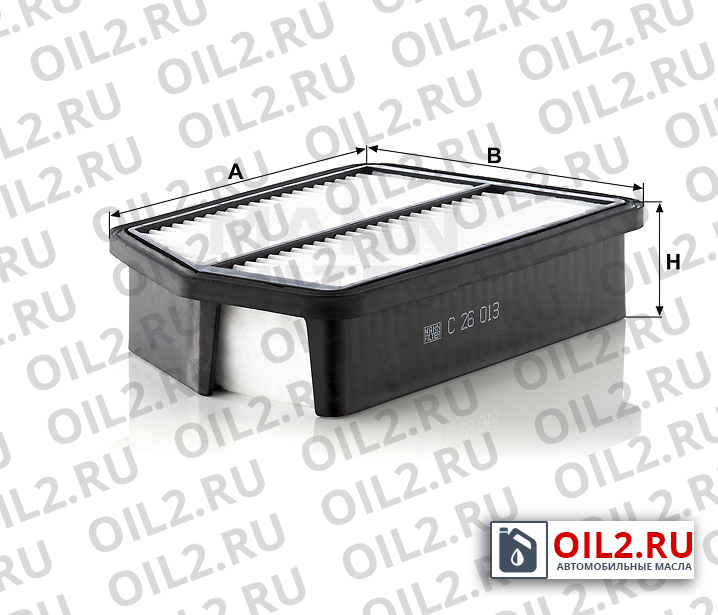 Габаритный чертеж MANN C 26 013 Габаритный чертеж MANN C 26 013
