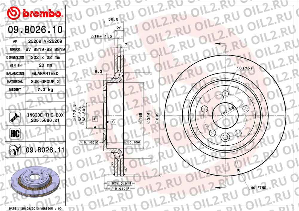  BREMBO 09.B026.11. .