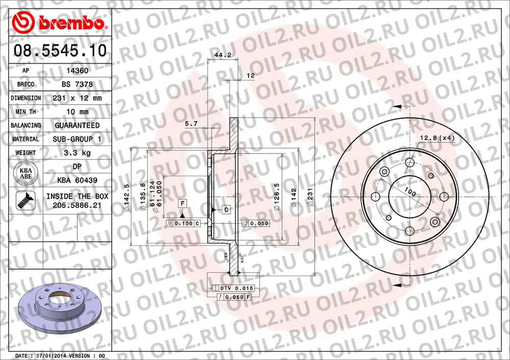 ����� BREMBO 08.5545.10. ������������.