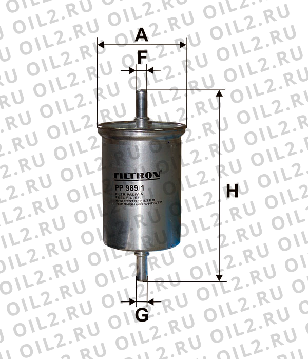 Габаритный чертеж Фильтр FILTRON PP 989/1 Габаритный чертеж Фильтр FILTRON PP 989/1