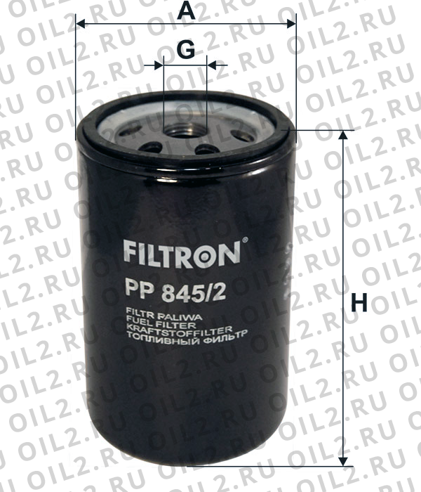 Габаритный чертеж Фильтр FILTRON PP 845/2 Габаритный чертеж Фильтр FILTRON PP 845/2