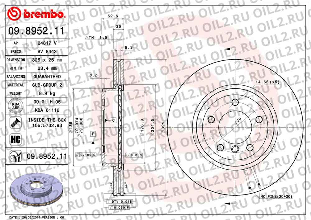  BREMBO 09.8952.11. .