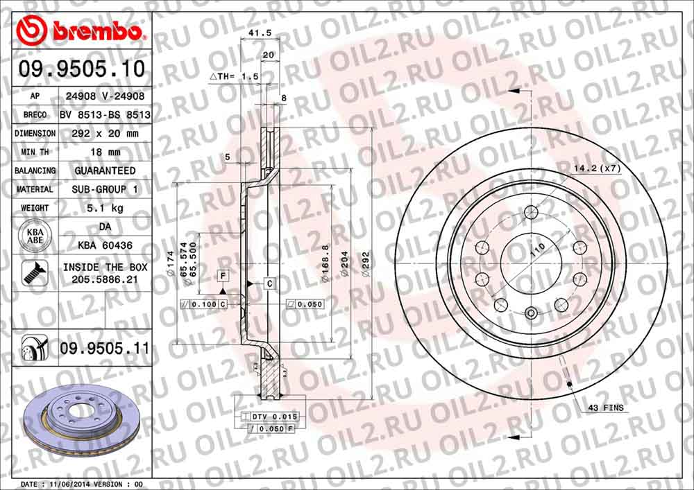  BREMBO 09.9505.10. .