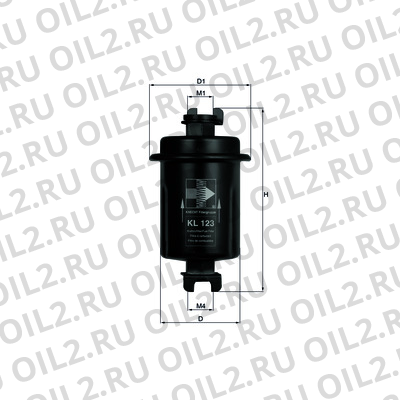 Габаритный чертеж Mahle KL 123 Габаритный чертеж Mahle KL 123