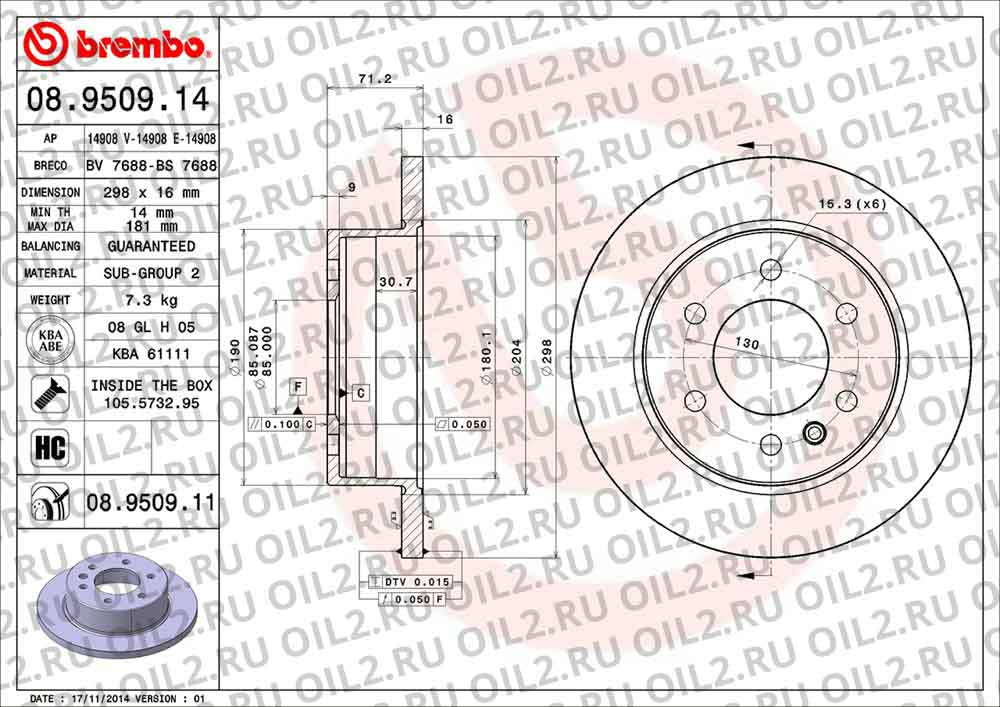  BREMBO 08.9509.14. .